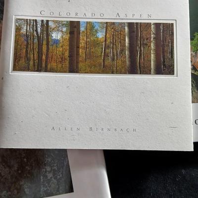 Colorado framed poster with two Colorado coffee table Oversized hardback books