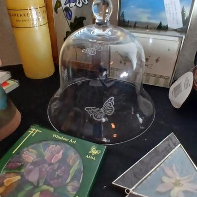Collection of stationaries with glass butterfly bell - Mexico made wind chime and more