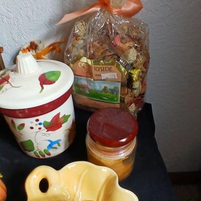 Fall decor - handmade pumpkins, ceramic candle, stationary and more