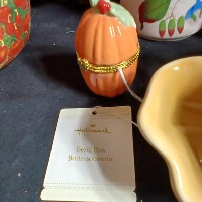 Fall decor - handmade pumpkins, ceramic candle, stationary and more