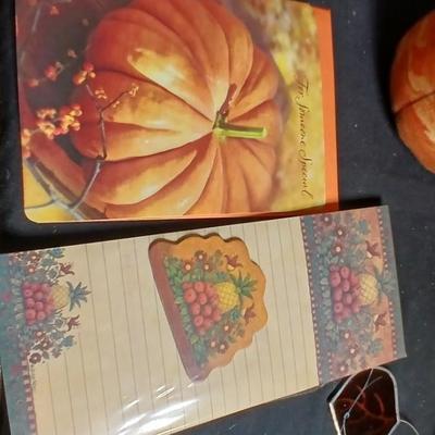Fall decor - handmade pumpkins, ceramic candle, stationary and more