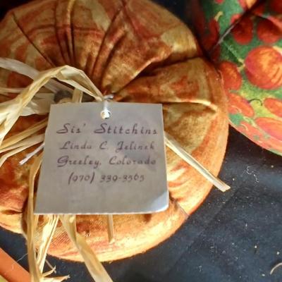 Fall decor - handmade pumpkins, ceramic candle, stationary and more