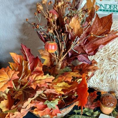 Fall Decorations, table mats, napkins, gourds pumpkins and more