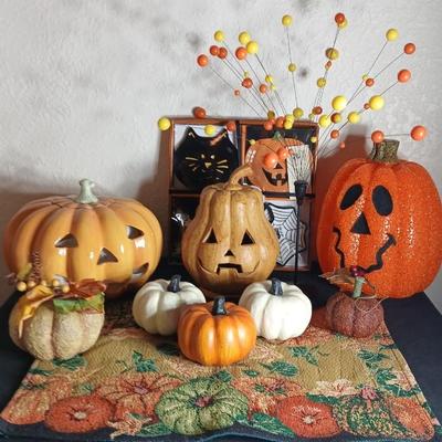 Ceramic pumpkin, Fall and Halloween decorations, Light up pumpkin