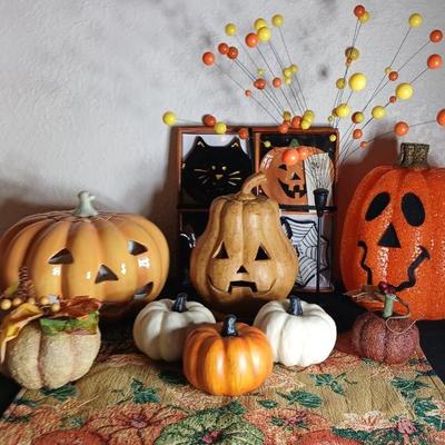 Ceramic pumpkin, Fall and Halloween decorations, Light up pumpkin
