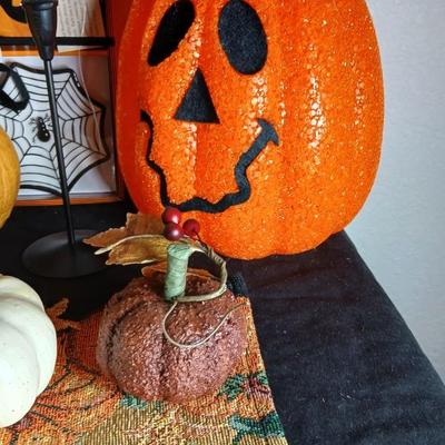 Ceramic pumpkin, Fall and Halloween decorations, Light up pumpkin