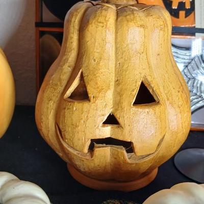 Ceramic pumpkin, Fall and Halloween decorations, Light up pumpkin