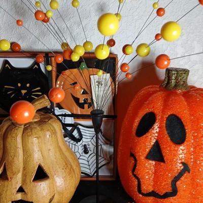 Ceramic pumpkin, Fall and Halloween decorations, Light up pumpkin