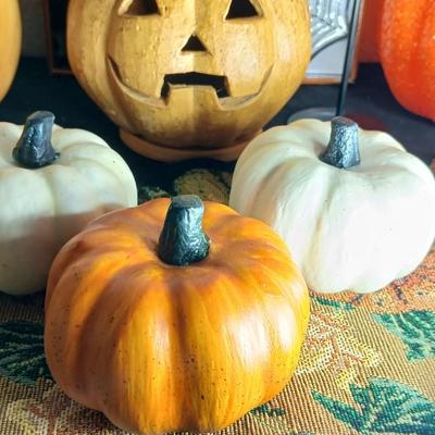 Ceramic pumpkin, Fall and Halloween decorations, Light up pumpkin