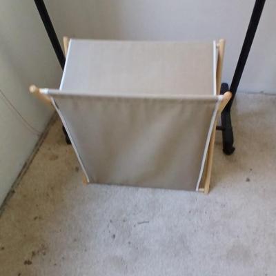 Adjustable clothing rack and canvass clothes hamper