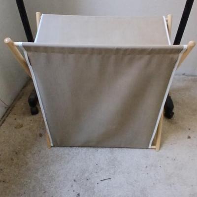Adjustable clothing rack and canvass clothes hamper
