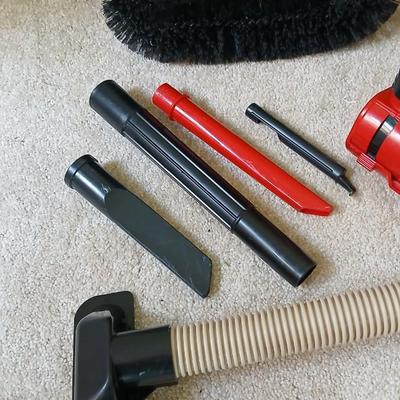 Small handheld Royal Dust Devil vacuum and attachments with ceiling fan brush