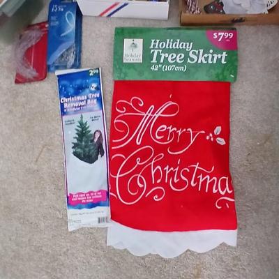 Faux Christmas tree with all the embellishments Ornaments, large candy canes, new tree topper and more