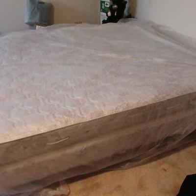 Full sized bed frame with Serta maxim Firm mattress & Boxsprings