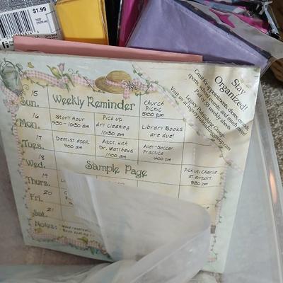 Variety of stationary and greeting cards - many still brand new in a tote and a basket