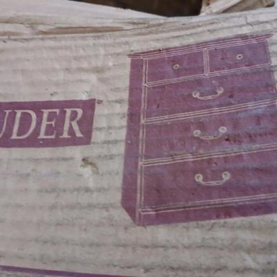 Brand new in the box Sauder 4 drawer chest of drawers with adjustable metal bed frame