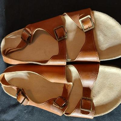 Three pair of women's leather sandals,