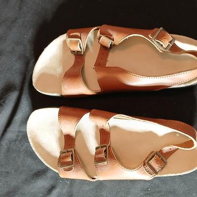 Three pair of women's leather sandals,