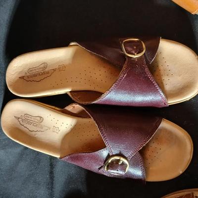 Three pair of women's leather sandals,