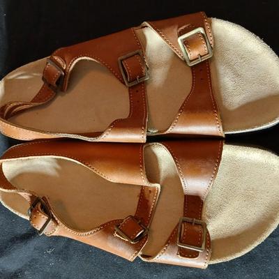 Three pair of women's leather sandals,
