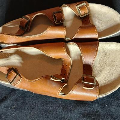 Three pair of women's leather sandals,