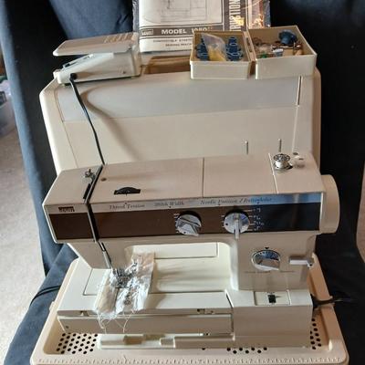 Wonderful condition Wards sewing machine with accessories and case