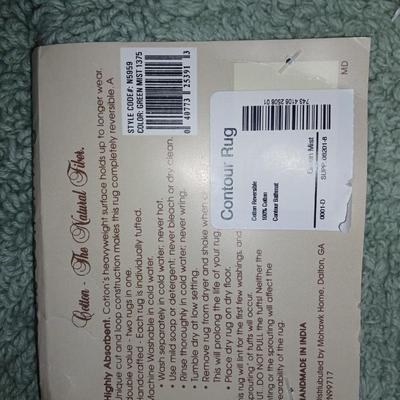 Brand new four-piece Green Mist bath rug set