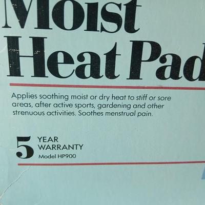 Kaz King size moist heat pad, Steam Vaporizer, and water bottle / sytinge combination