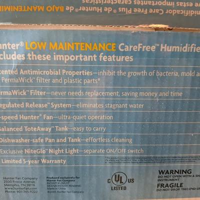 Hunter Carefree Humidifier Evaporative Humidifier Plus 2.2 gallon