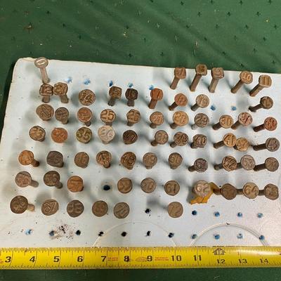 Antique Railroad Numbered Nail Collection