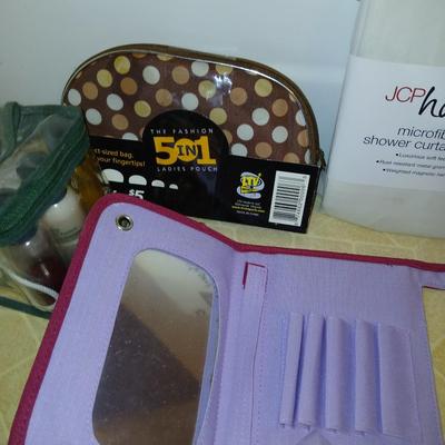 Ladies' spa day! Candles, makeup stoage bags, new shower liner, bath towel, and more