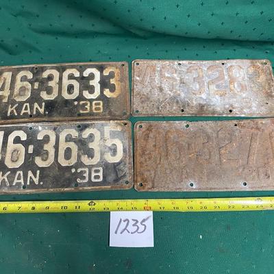 Antique 1930s Auto Tags