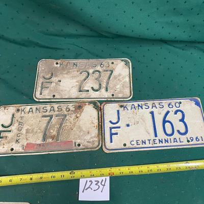 Antique 1960s Kansas Tags