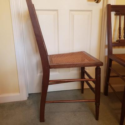 Two Spindle Back Cane Bottom Chairs (BGB-KD)