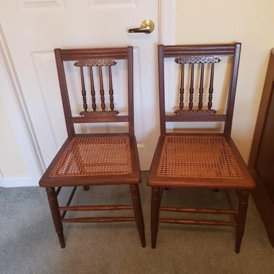 Two Spindle Back Cane Bottom Chairs (BGB-KD)
