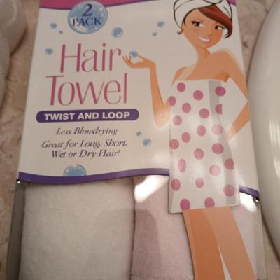 Ultimate Luxury fine bath Hotel collection Bath Sarong with hair towel and a nylon bath scrubby