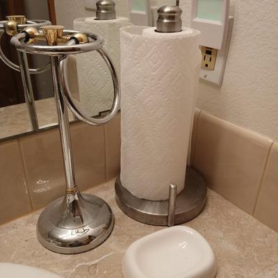 Stainless steel paper towel holder, hand towel holder and a soap dish