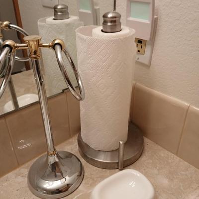 Stainless steel paper towel holder, hand towel holder and a soap dish