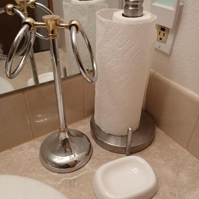 Stainless steel paper towel holder, hand towel holder and a soap dish