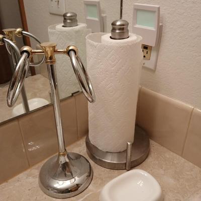 Stainless steel paper towel holder, hand towel holder and a soap dish
