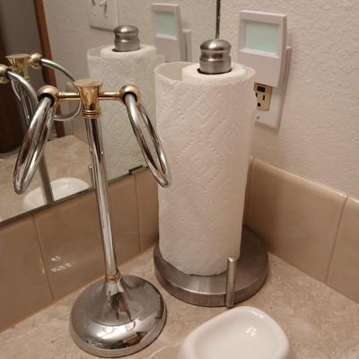 Stainless steel paper towel holder, hand towel holder and a soap dish