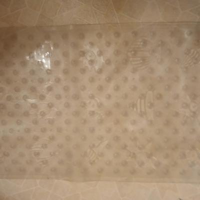 White organizing baskets Rubber tub mat Bathroom scale and other bathroom essentials