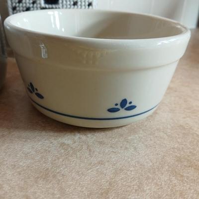 Assortment of Kitchen items, Utensils with holder, towels, platter, candles and hot pads