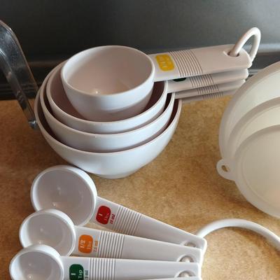 Everything you need to make cookies Except the groceries! Nice Wilton cookie sheet, utensils, and measuring tools