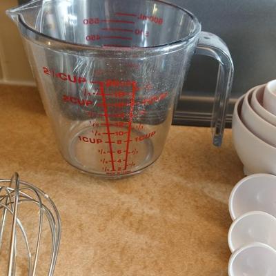Everything you need to make cookies Except the groceries! Nice Wilton cookie sheet, utensils, and measuring tools