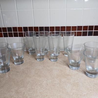 Nice set of Drinking glasses with tapered base 12 glasses total