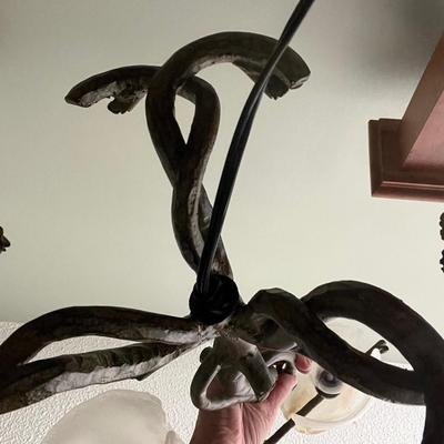 Unique Metal Lamp with Slump Glass Shades (GB-RG)