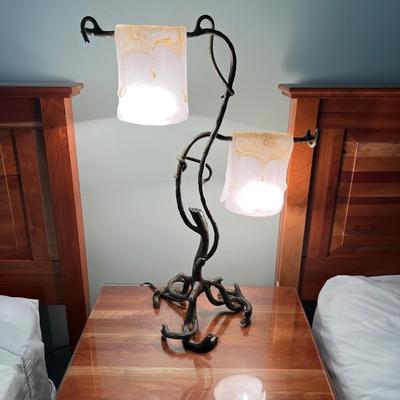 Unique Metal Lamp with Slump Glass Shades (GB-RG)