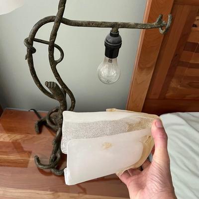 Unique Metal Lamp with Slump Glass Shades (GB-RG)