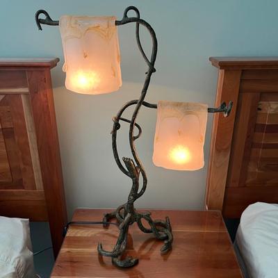 Unique Metal Lamp with Slump Glass Shades (GB-RG)
